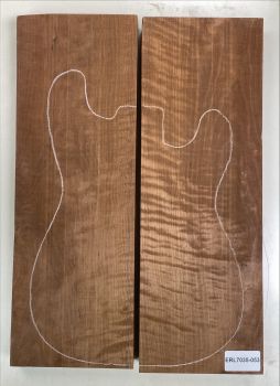 Body Alder, European, figured, 2-pcs., Choco, Unique Piece #053